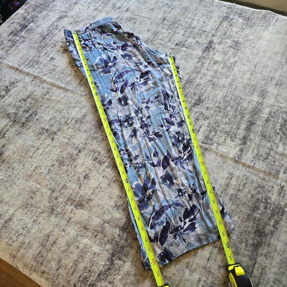 Soft Surroundings Pants Womens Small Blue Floral Bamboo Rayon Stretch Wide Leg - Picture 8 of 11